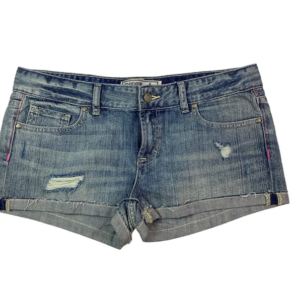 Victoria’s Secret PINK Distressed Denim Shorts Blue - Picture 1 of 8